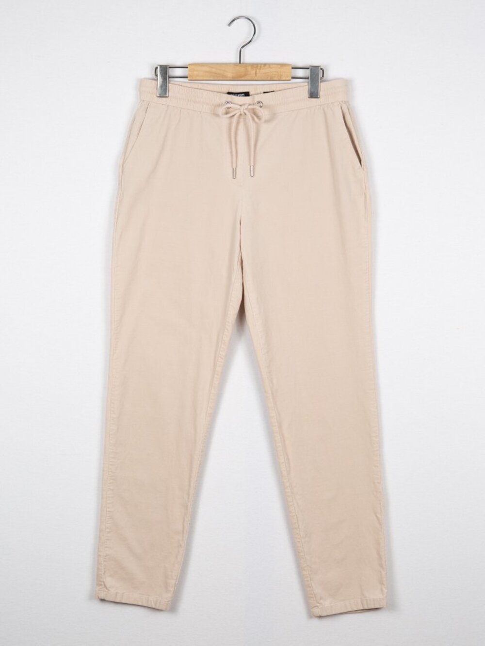Olsen Lisa Fine Corduroy Drawstring Pants Beige Sand US 8 Medium D38